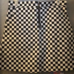 Checkered Print Mini Skort